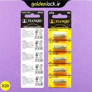 بسته 100 عددی (20 ورق 5 تایی) باتری 12V 27A تیانکیو TIANQIU