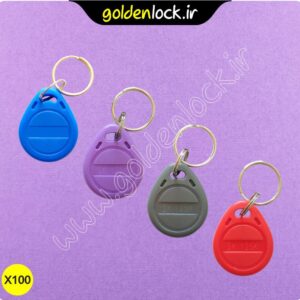 بسته 100 عددی تگ RFID 125KHZ READ/WRITE طرح جاسوئیچی بلوتوثی - 4 رنگ متفاوت